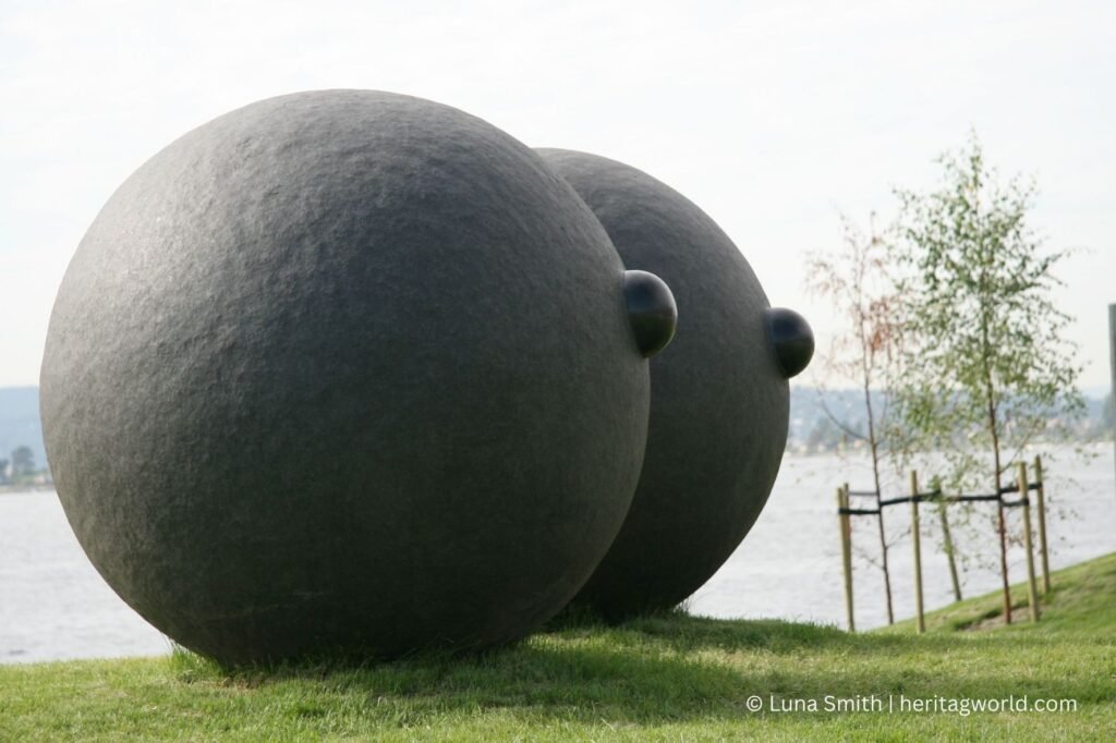 Americans in a sculpture park